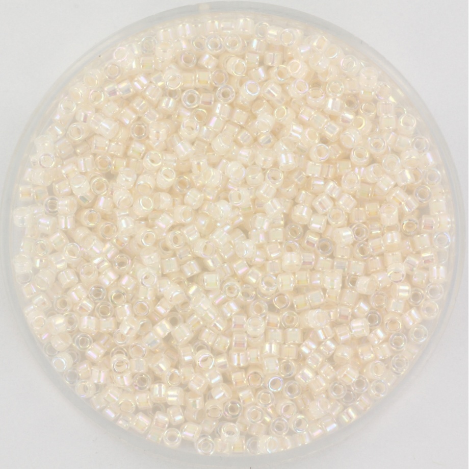Miyuki Delica's 11/0 Pale Peach Lined Crystal Ab, 5 gram