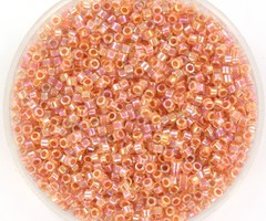 Miyuki Delica's 11/0  Dark Peach Lined Crystal Ab, 5 grams