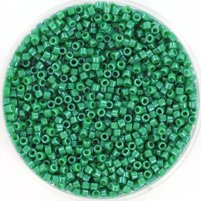 Miyuki Delica's 11/0 Opaque Dyed Green, 5 gram