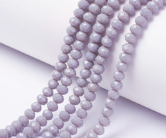 Faceted Glassbeads Lavender Gray 4x3mm, 80 pieces