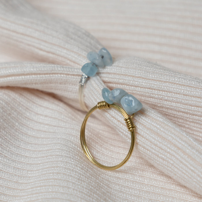 How to make a Ring with Copper Wire and Gemstone Chips Inspi403