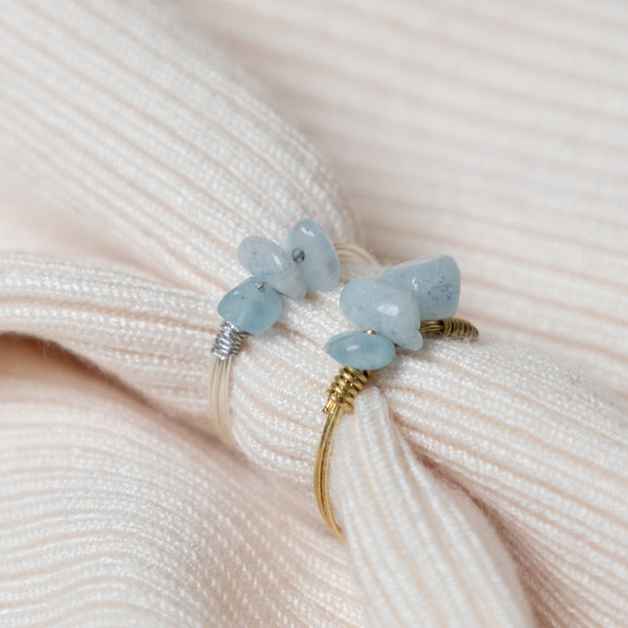How to make a Ring with Copper Wire and Gemstone Chips Inspi403