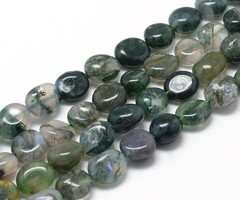 Natural Mos Agaat Edelsteen Kralen 11x10x8mm, streng 30~45  stuks