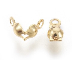 20 Pieces Stainless Steel Bead Tips 8x4mm Gold Plated