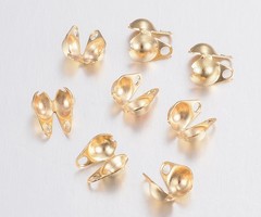 20 stuks  Stainless Steel  Knoop Verbergers Gold Plated 6x4mm