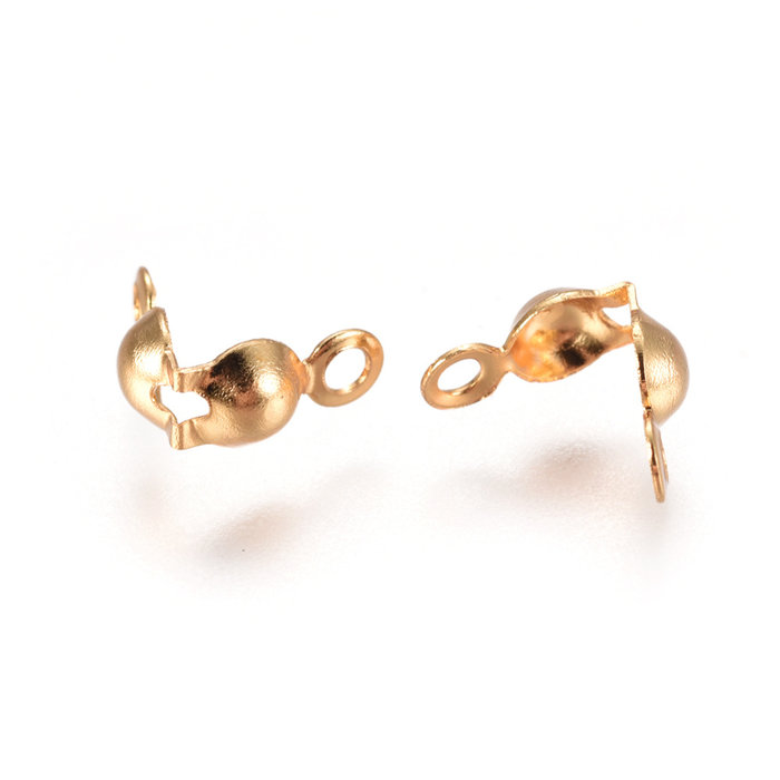 Stainless Bead Tips 7x4mm Stainless Gold Plated, 20 pieces