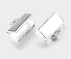 10 pieces Fold Over Cord End 10x7mm