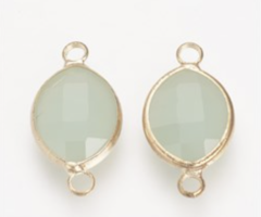 Crystal Glass Bedel Ovaal Donker Zeegroen 16x8x4mm