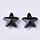 Glass Charm Starfish Black 14x15x6mm