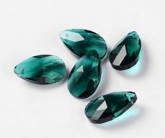 Glas Bedel Druppel Groen 22x13x7mm