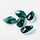 Glass Charm Teardrop Green 22x13x7mm