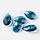 Glass Charm Teardrop Cyan 22x13x7mm