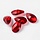 Glass Charm Teardrop Red 22x13x7mm