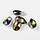 1127 Glass Charm Teardrop Rainbow Shine 22x13x7mm