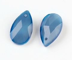 Glass Charm Teardrop Cornflower Blue 22x13x7mm