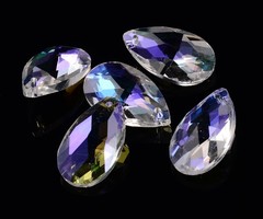 Glass Charm Teardrop Crystal Shine 22x13x7mm