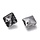 Glass Charm Square Black Diamond Shine 14x14x6mm