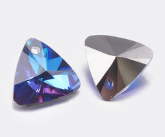 Glas Bedel Driehoek Blauw Shine 11x12x6mm
