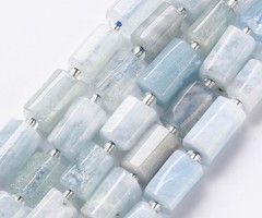 Natural Aquamarine Gemstone Faceted 8~11x6~8x5~7mm, strand 19cm, 15 pieces