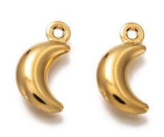 Stainless Steel Charm Moon 16x8mm