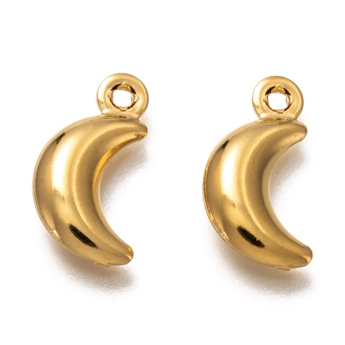 Stainless Steel Charm Moon 16x8mm