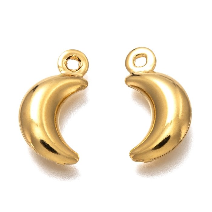 Stainless Steel Charm Moon 16x8mm