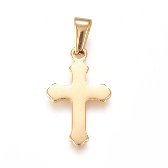 Stainless Steel Charm Cross 24x14.5mm