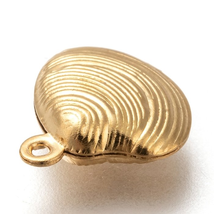 Stainless Steel Charm Shell 14x13mm