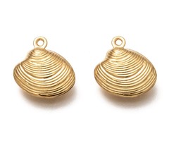 Stainless Steel Charm Shell 14x13mm