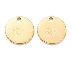 Stainless Steel Charm Heart 11mm