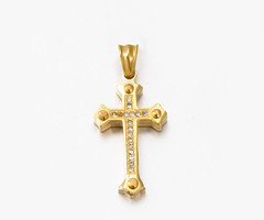 Stainless Steel Charm Cross 28x15mm