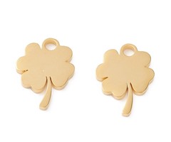 Stainless Steel Charm Clover 16x12mm