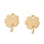 Stainless Steel Charm 18K Gold Plated Clover 16x12mm