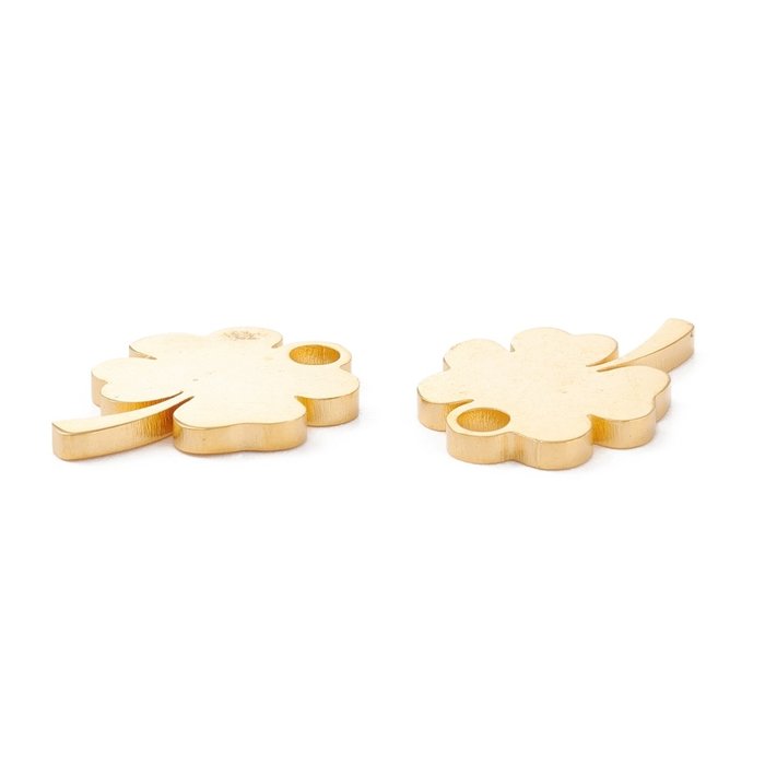 Stainless Steel Bedel Klavertje Vier 16x12mm