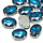 Glass Connector Oval Capri Blue 18x13x6.5mm
