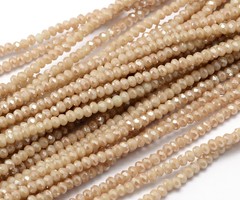 Electroplate Faceted Glass Beads Light Salmon Shine 3x2mm, strand 180 Pieces