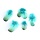 Colored Ibiza Feathers 4~6cm Duo Turquoise, 20 pieces