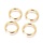 Stainless Steel Earrings 18K Gold Plated 17x2.5mm, 4 pieces