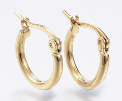 2 stuks Stainless Steel Hoop Oorbellen 15mm