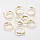 Stainless Steel Hoop Earrings with Eye 18K Gold Plated 14.5x12mm, 4 pieces