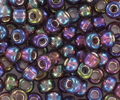 10 gram Miyuki Rocailles 6/0  Silverlined AB Dark Smoky Amethyst