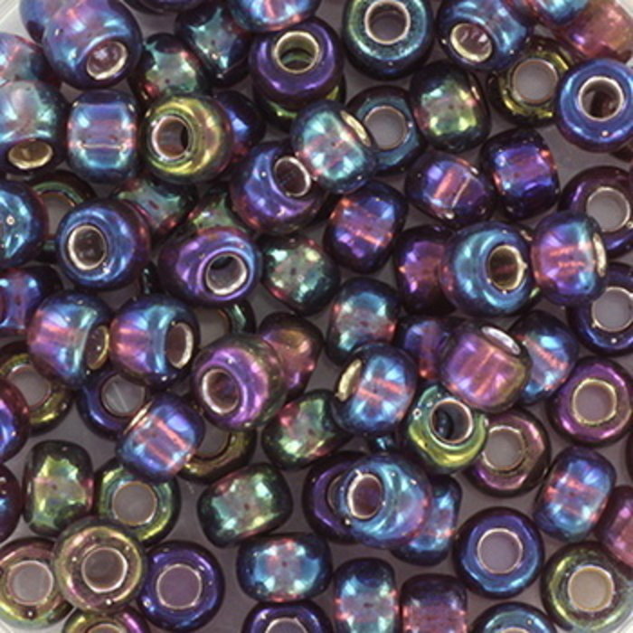 10 gram Miyuki Rocailles 6/0  Silverlined AB Dark Smoky Amethyst