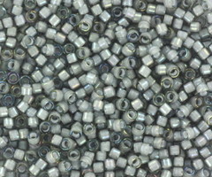 Miyuki Delica's 11/0  White Lined AB  Gray, 5 gram