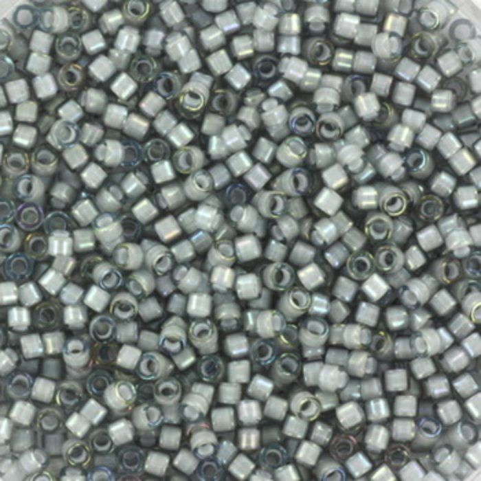 Miyuki Delica's 11/0  White Lined AB  Gray, 5 gram