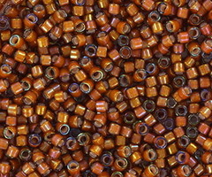 Miyuki Delica's 11/0  White Lined Dark AB Topaz, 5 gram