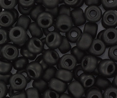 Miyuki Rocailles 6/0 - Matte Black, 10 gram
