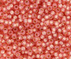 Miyuki Rocailles 11/0 -   Silverlined Alabaster Dyed Salmon, 5 gram