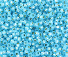 Miyuki Rocailles 11/0 -   Silverlined Alabaster Dyed Aqua, 5 gram
