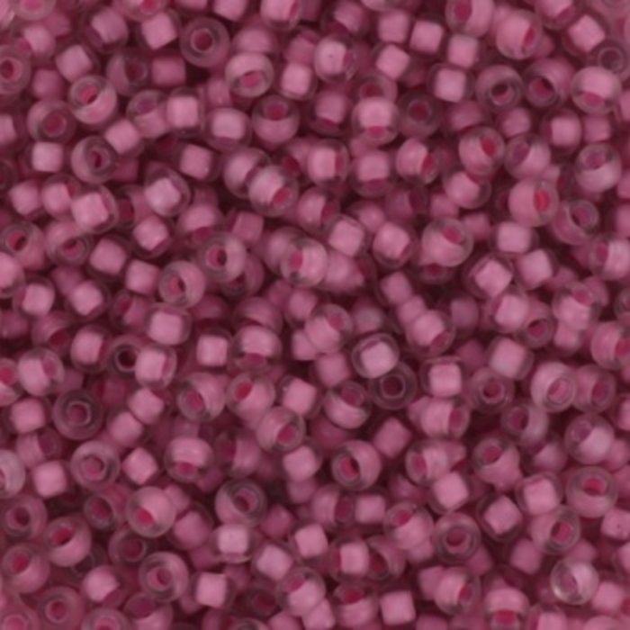 Miyuki Rocailles 11/0 -  Semi Frosted Light Raspberry Lined Crystal, 5 gram