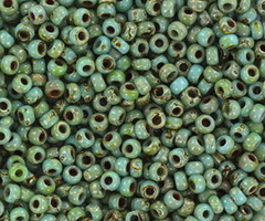 Miyuki Rocailles 11/0 - Opaque Picasso Turquoise Blue, 5 gram